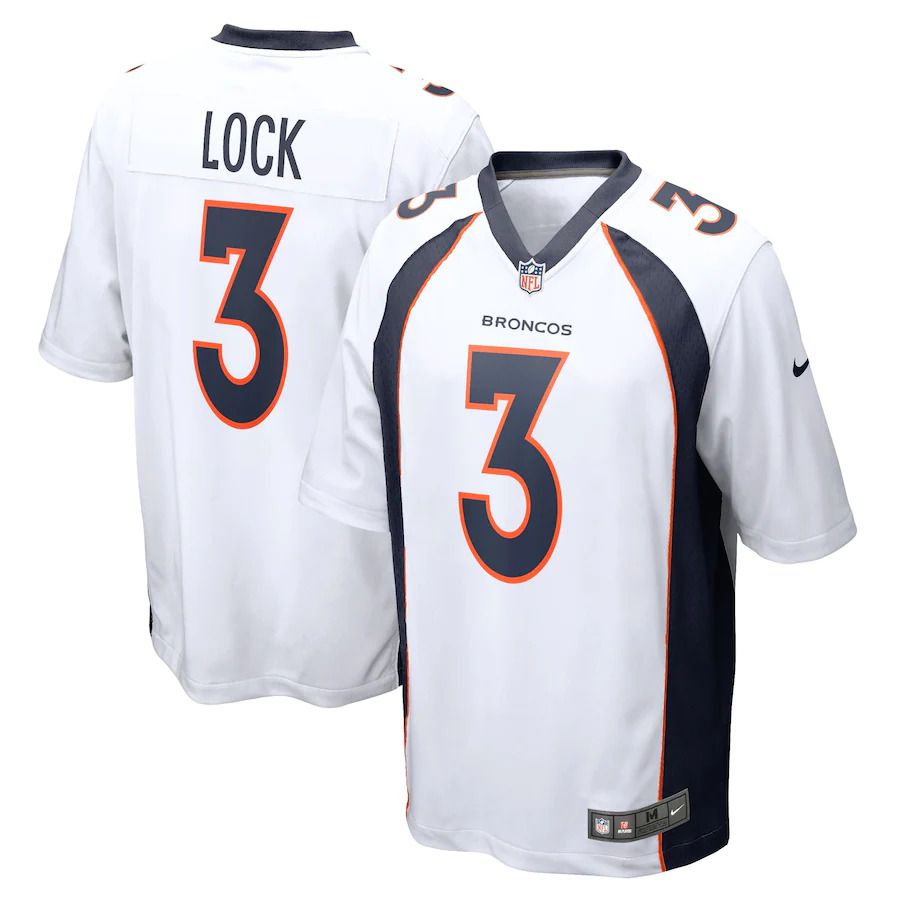 Men Denver Broncos #3 Drew Lock Nike White Game Player NFL Jersey->denver broncos->NFL Jersey